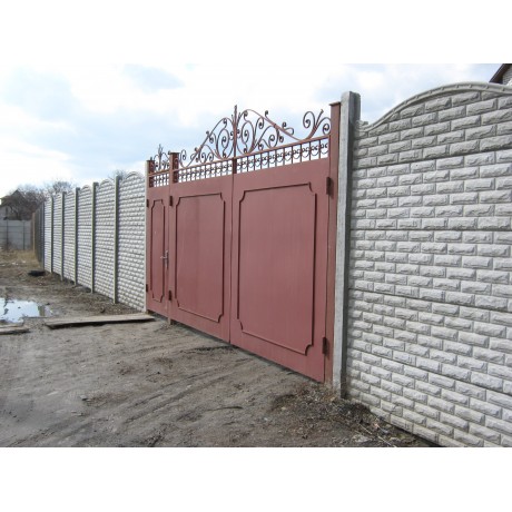Ворота гладкі з хвірткою поруч - 2м х 4м